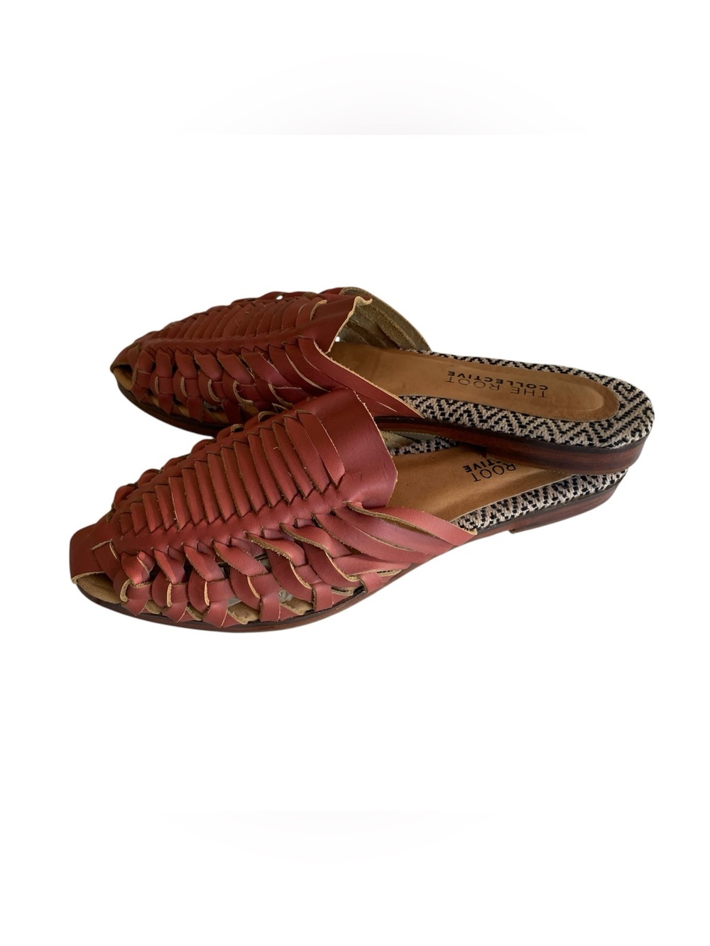 Woven Slip-On Leather Huarache Slide sandals Size 8